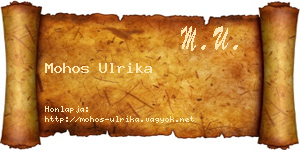Mohos Ulrika névjegykártya